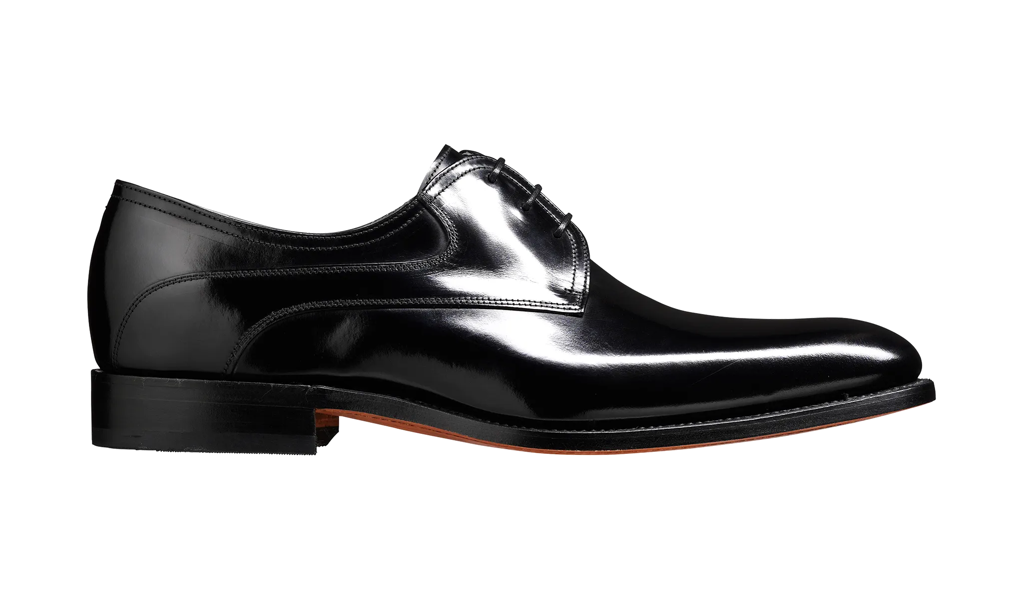 Barker Wickham Plain Fronted Derby - Hi Shine Black