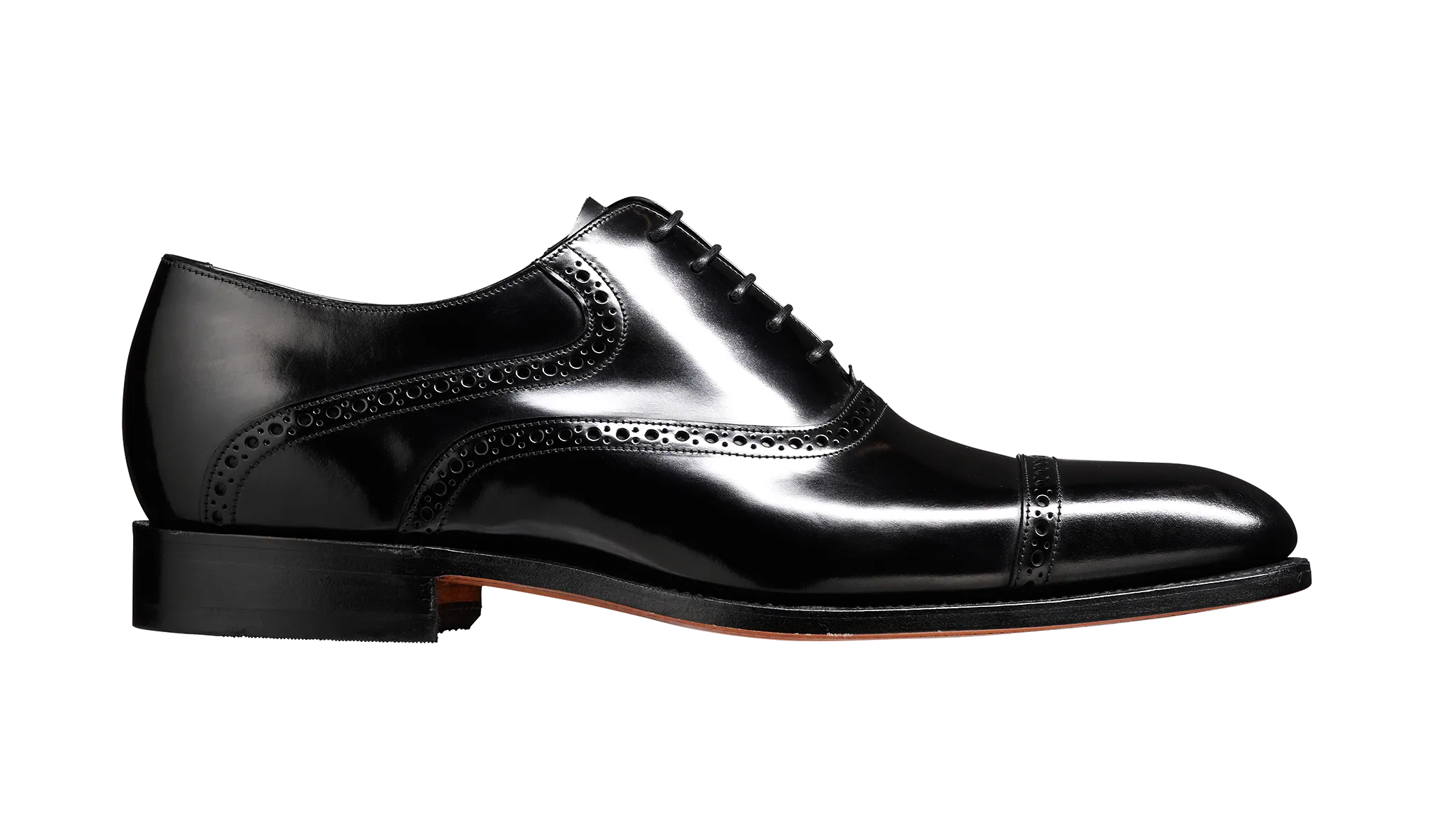 Barker Wilton toe- cap Oxford Shoe - Hi Shine Black