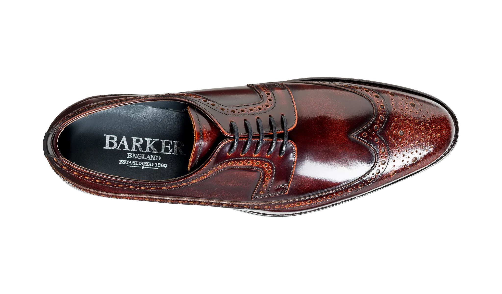 Barker Woodbridge Classic Oxford brogue - Brandy High-Shine