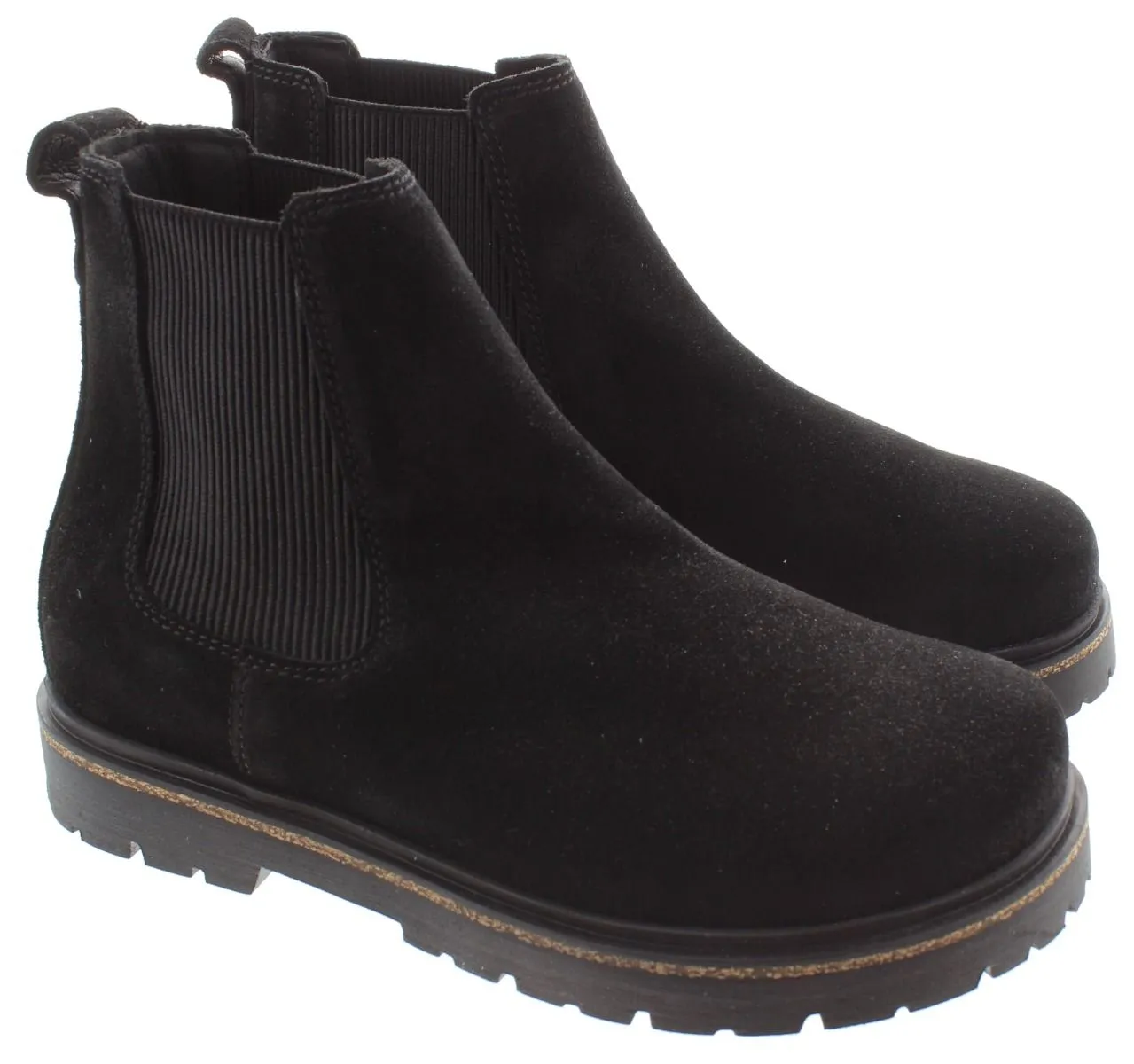 BIRKENSTOCK Ladies Highwood Chelsea Boots In Black Suede