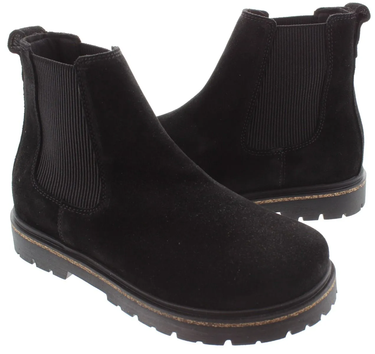 BIRKENSTOCK Ladies Highwood Chelsea Boots In Black Suede