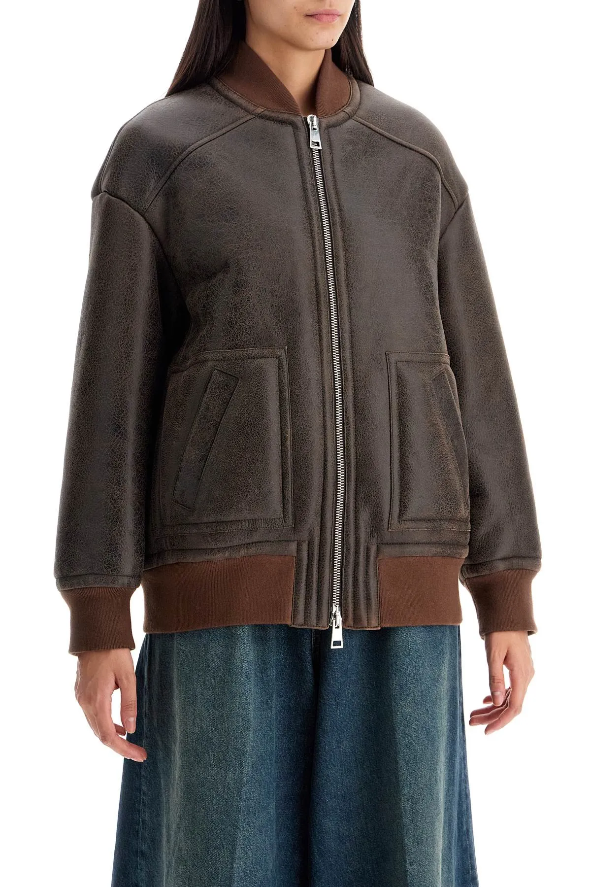 BLANCHA shearling bomber jacket