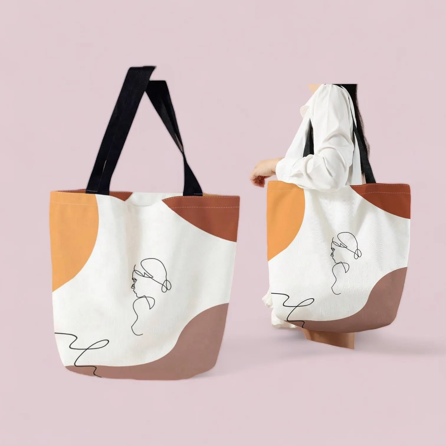 BOLSO Large Graphic Print Shopper Tote Bag