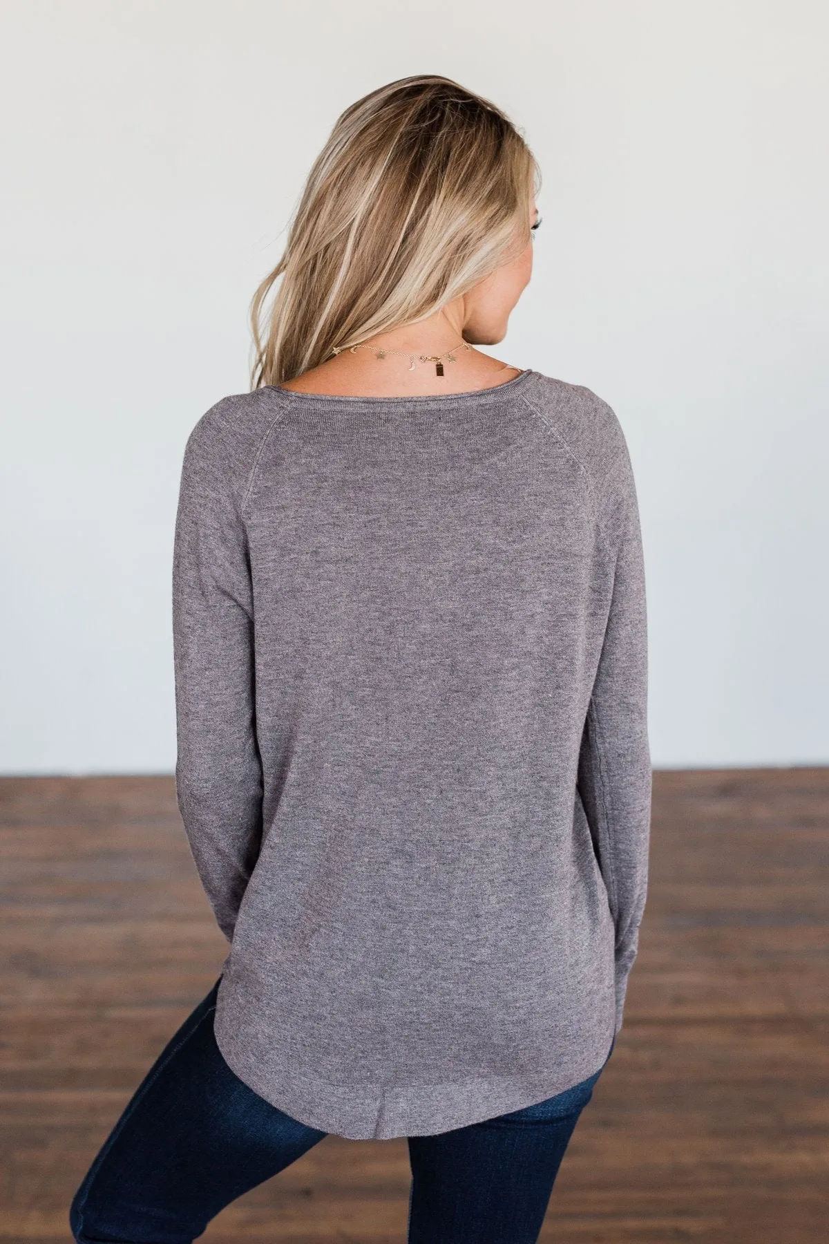 Butter Me Up Knit Sweater- Charcoal