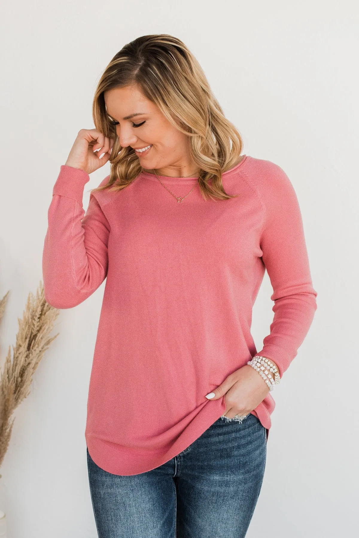 Butter Me Up Knit Sweater- Pink