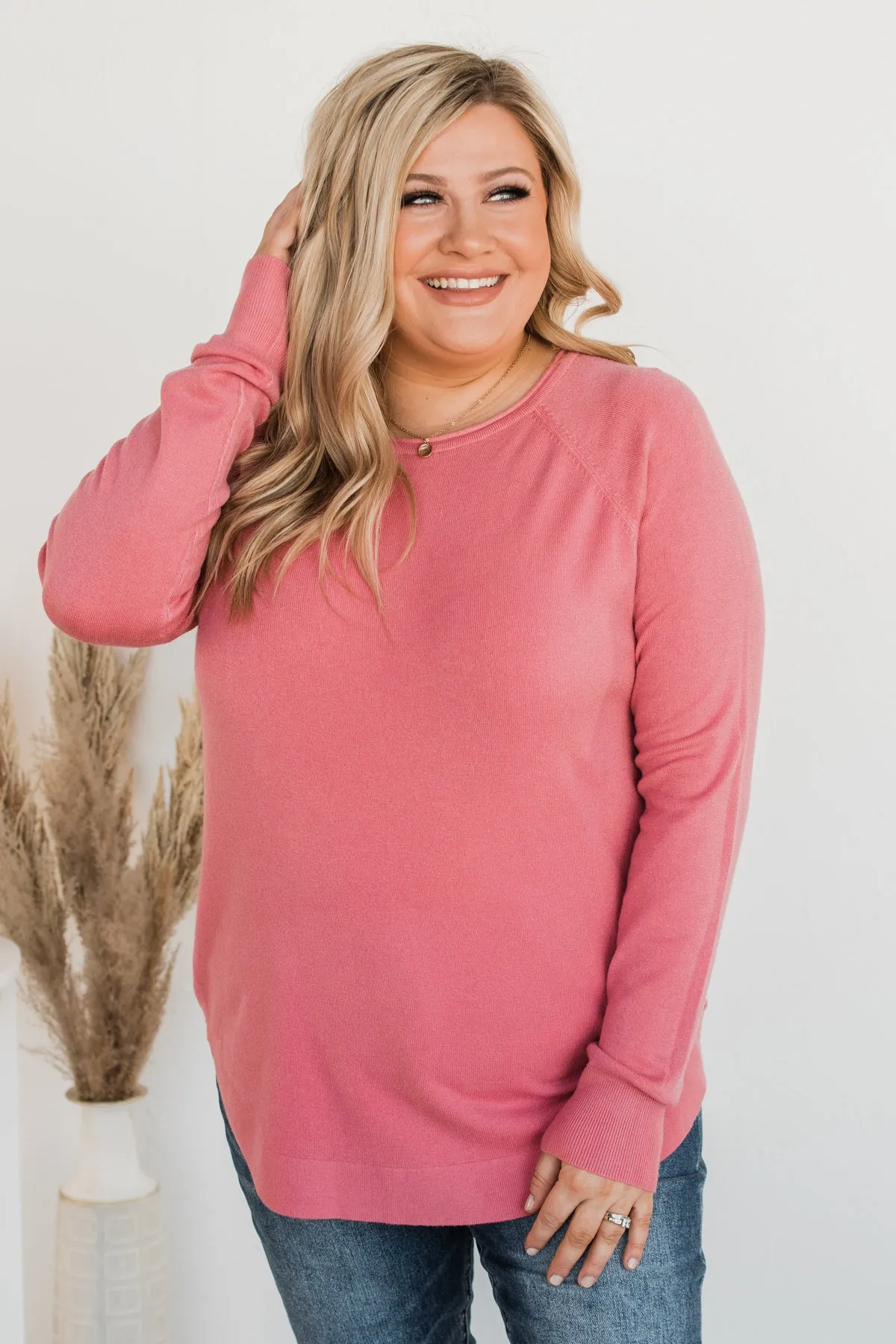 Butter Me Up Knit Sweater- Pink