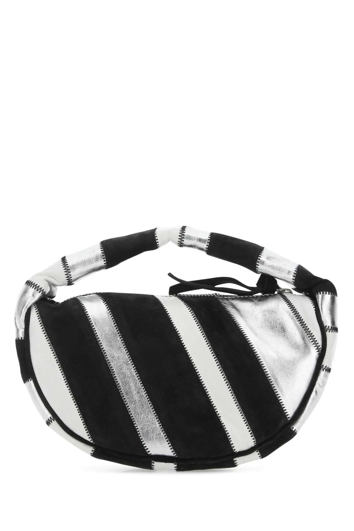 By Far Striped Zip-Up Tote Bag