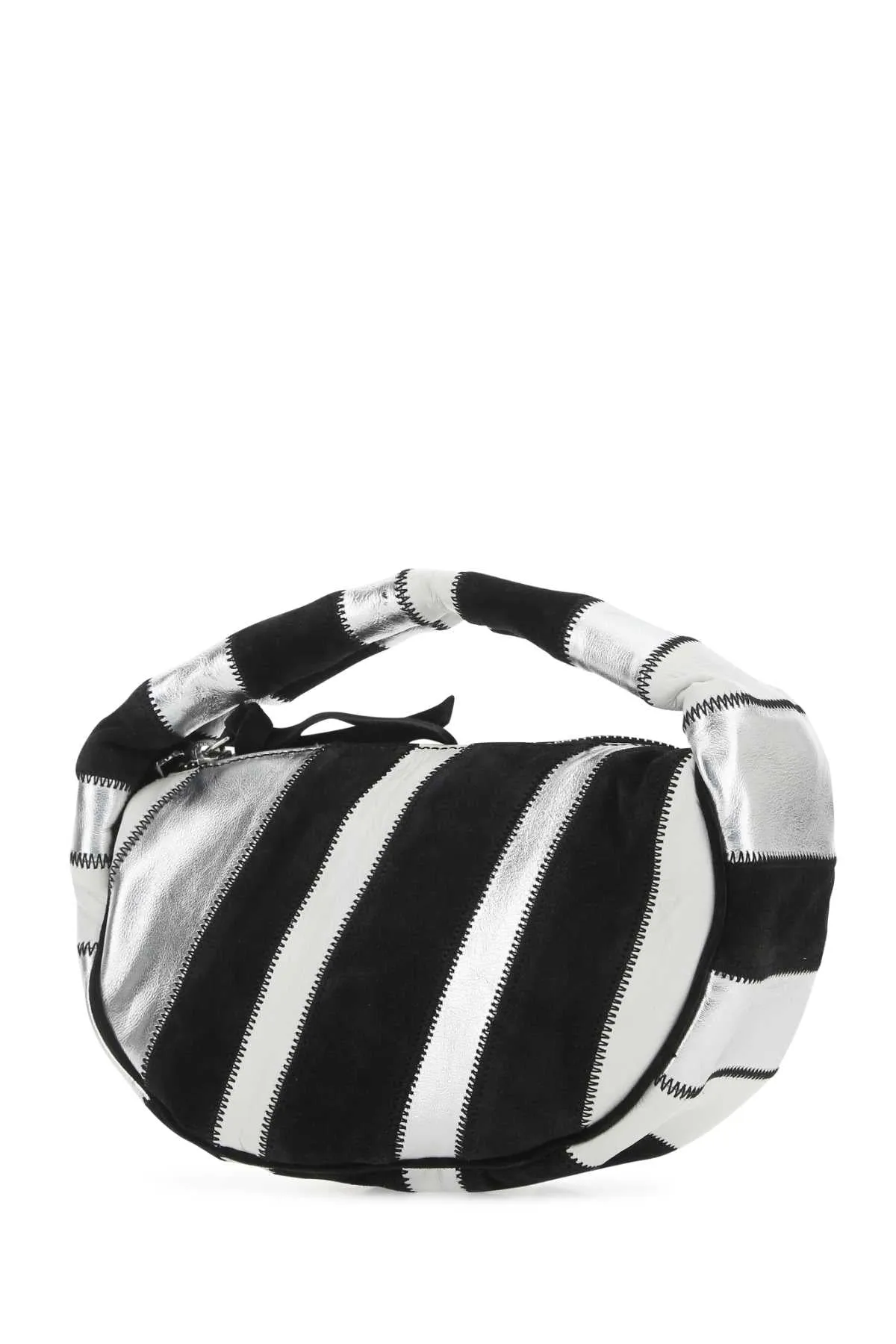 By Far Striped Zip-Up Tote Bag