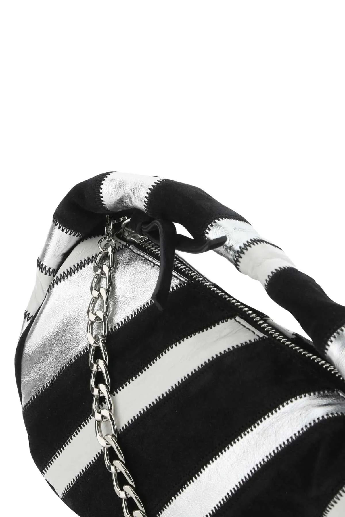 By Far Striped Zip-Up Tote Bag