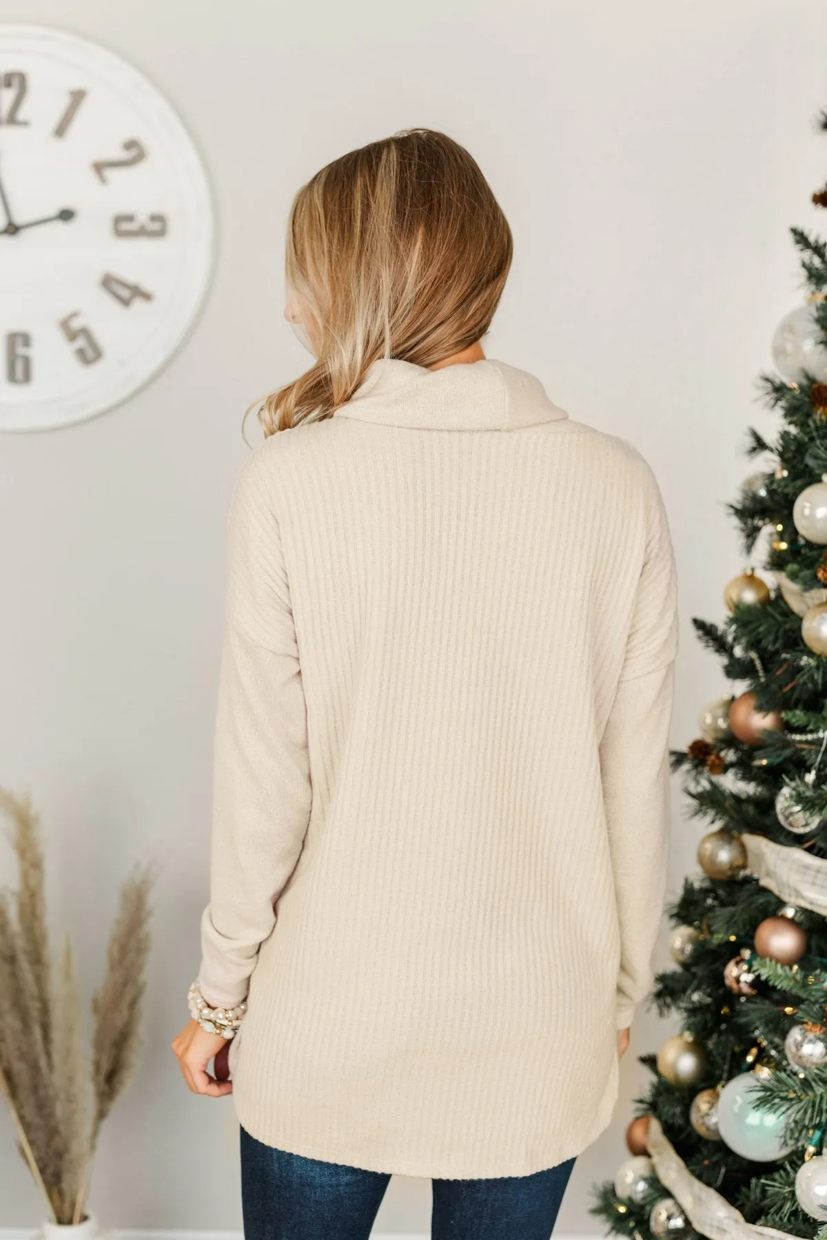 Cherishing Moments Turtle Neck Sweater- Oatmeal