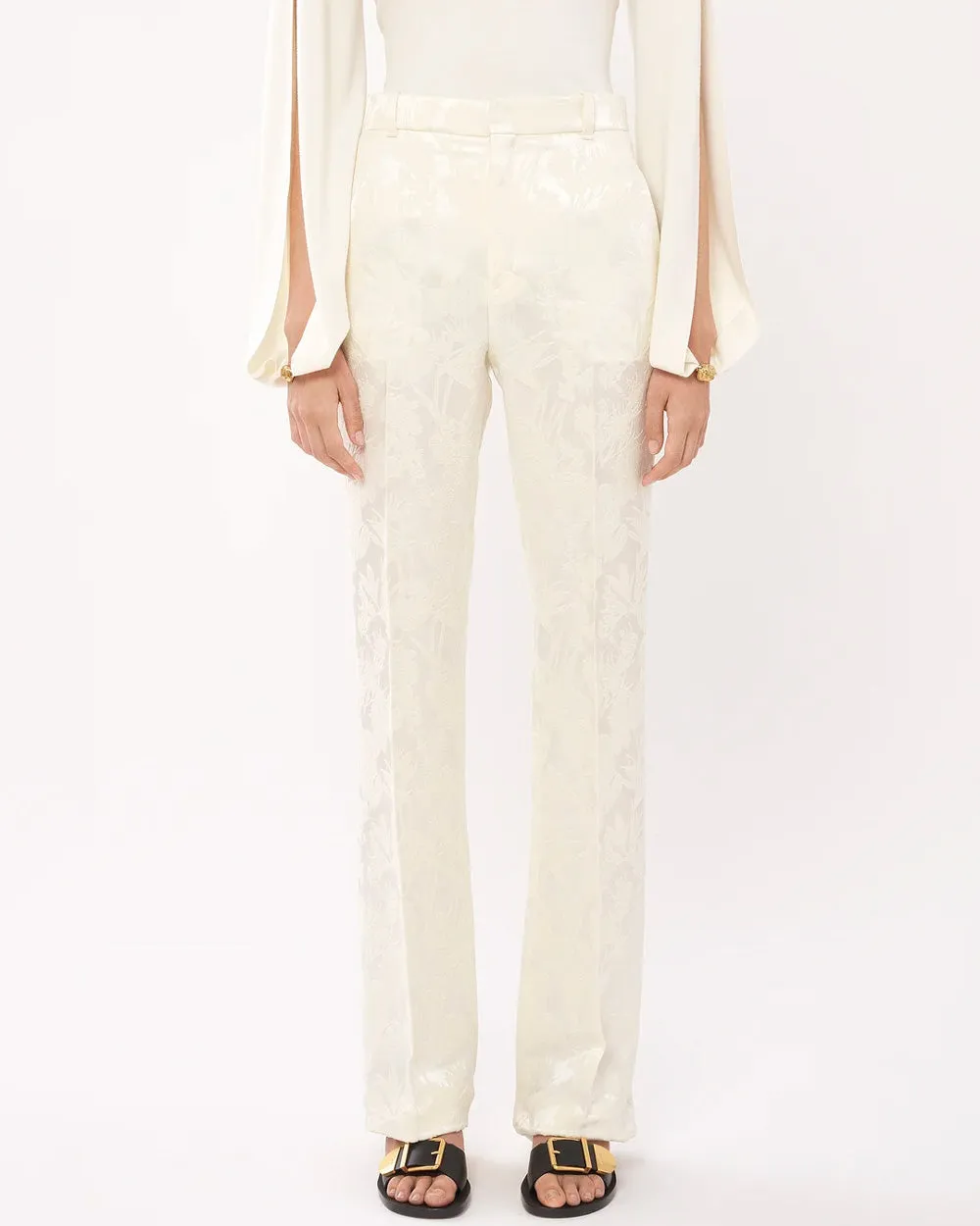 Coconut Milk Jacquard Trouser