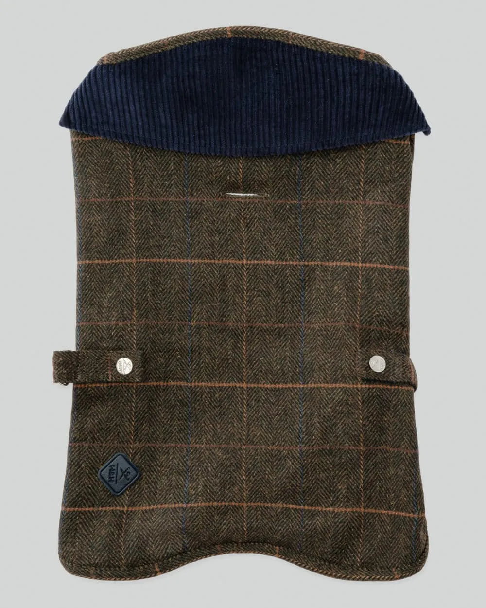 Dark Green Checked Herringbone Tweed Dog Jacket