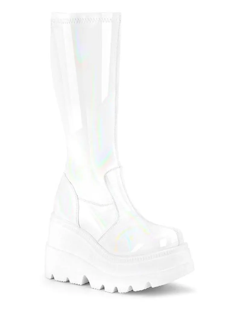 DEMONIA SHAKER 65 BOOTS - PATENT WHITE