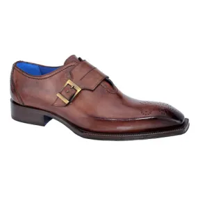 Emilio Franco Luca II Brown Calf Skin Leather Monk Straps Shoes