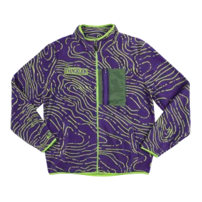 Eva Unit-01 Topography Pattern Purple Polar Fleece