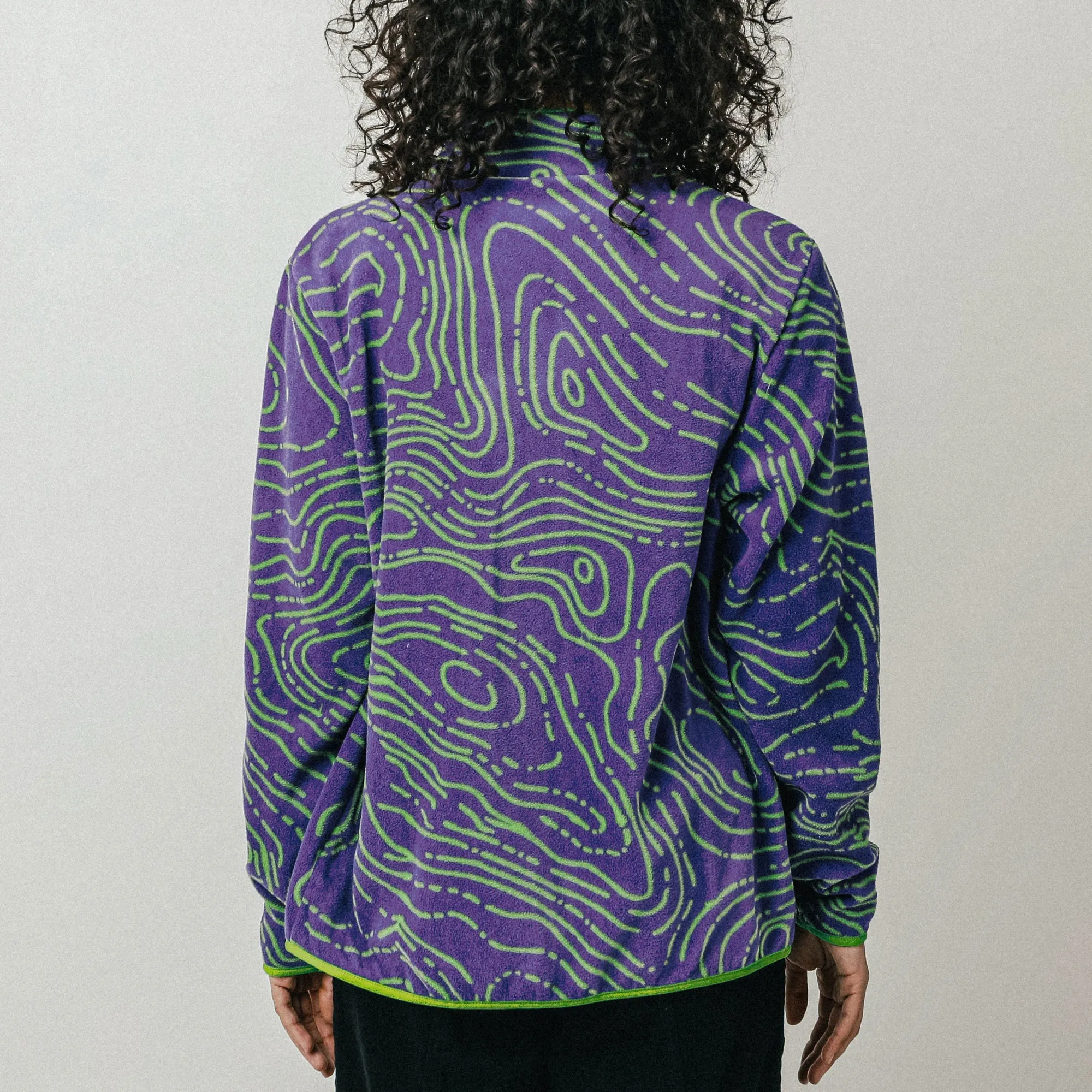 Eva Unit-01 Topography Pattern Purple Polar Fleece