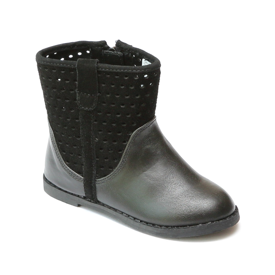 FINAL SALE - L'Amour Girls Suede Perforated Ankle Boots