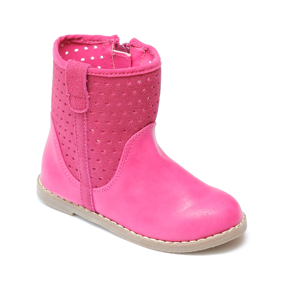 FINAL SALE - L'Amour Girls Suede Perforated Ankle Boots