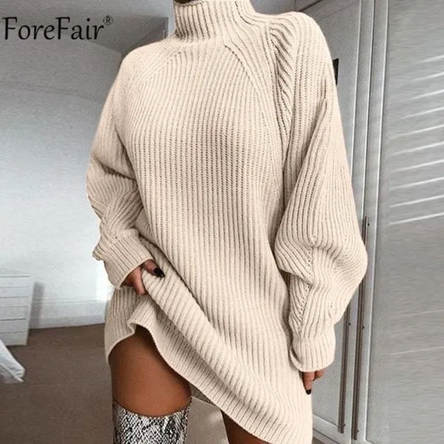 Forefair Turtleneck Long Sleeve Sweater Dress