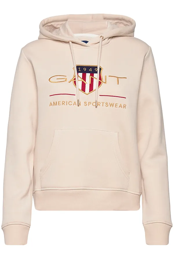 GANT Women Gold Shield Hoodie Sand