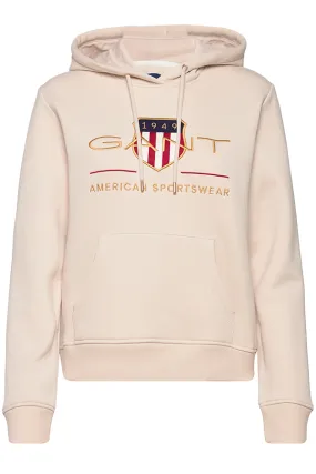 GANT Women Gold Shield Hoodie Sand