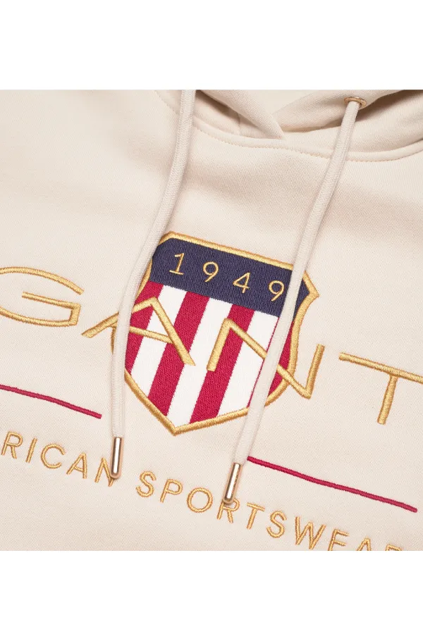 GANT Women Gold Shield Hoodie Sand