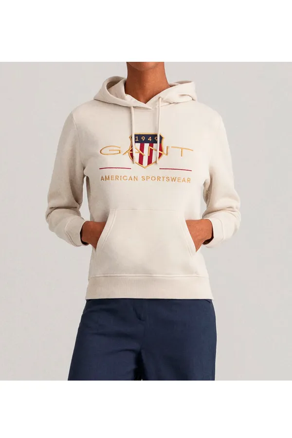 GANT Women Gold Shield Hoodie Sand