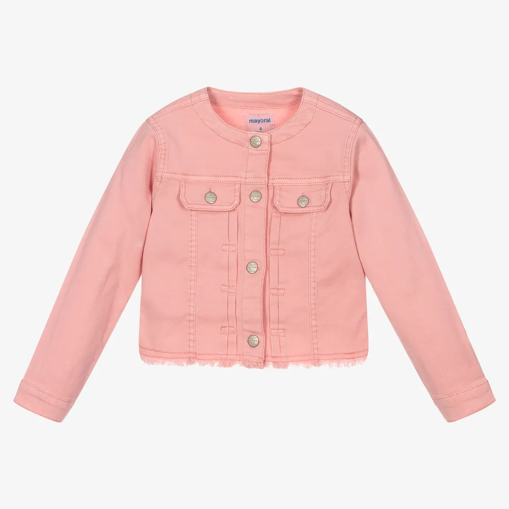 Girls Pink Denim Jacket