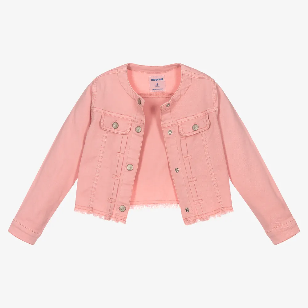 Girls Pink Denim Jacket