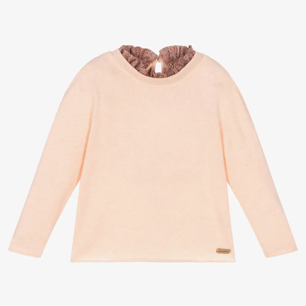 Girls Pink Wool Sweater