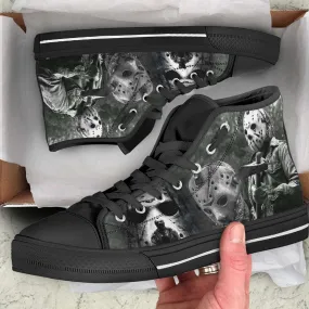 Halloween Jason Voorhees Character Friday the 13th Movie Custom Canvas High Top Shoes – 90Sfootwear