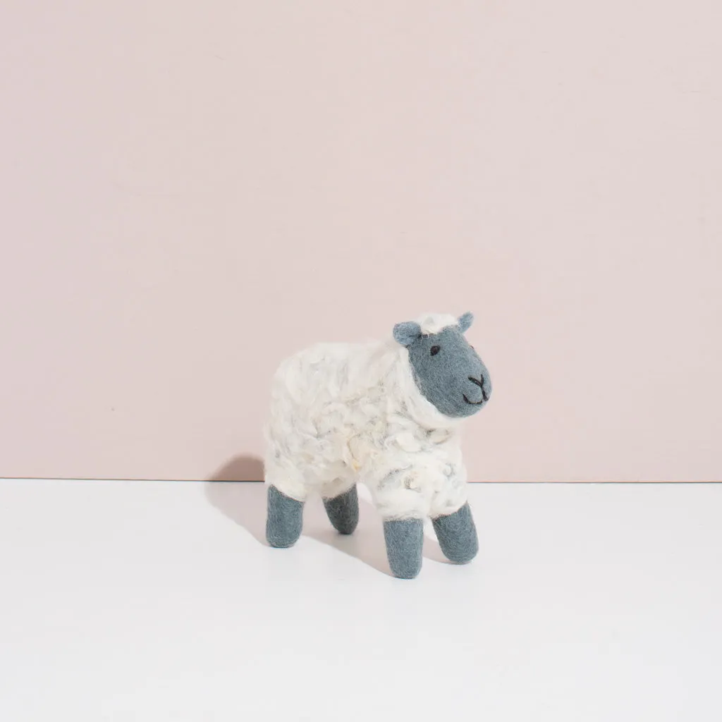 Hand Felted Grey Sheep - Small