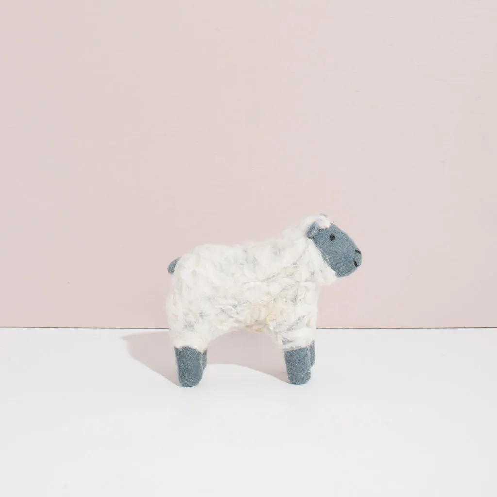 Hand Felted Grey Sheep - Small