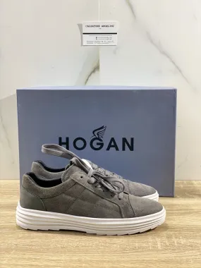 Hogan Scarpa Uomo H341 Sneaker In Suede Grigio Luxury Casual Shoes Hog