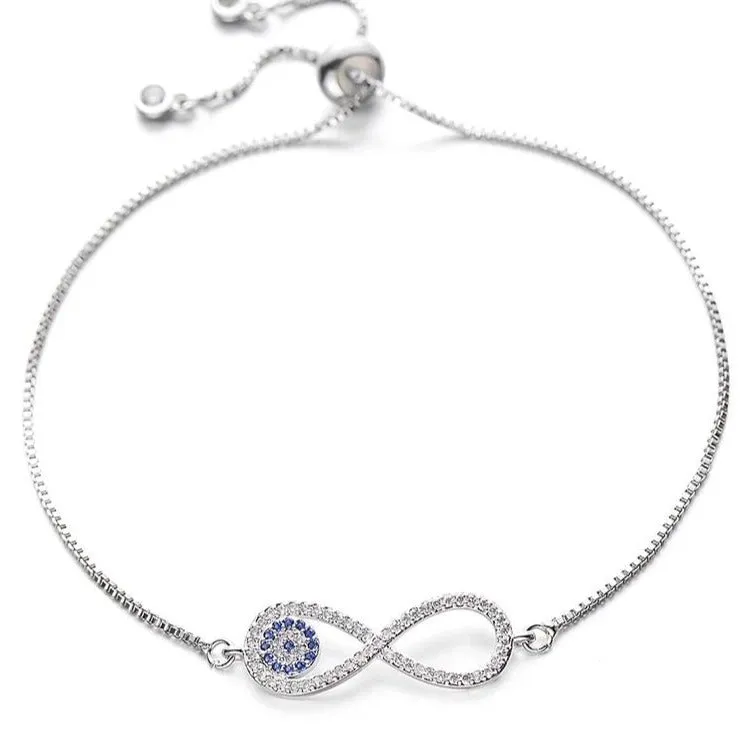 Infinity Bracelet With Evil Eye