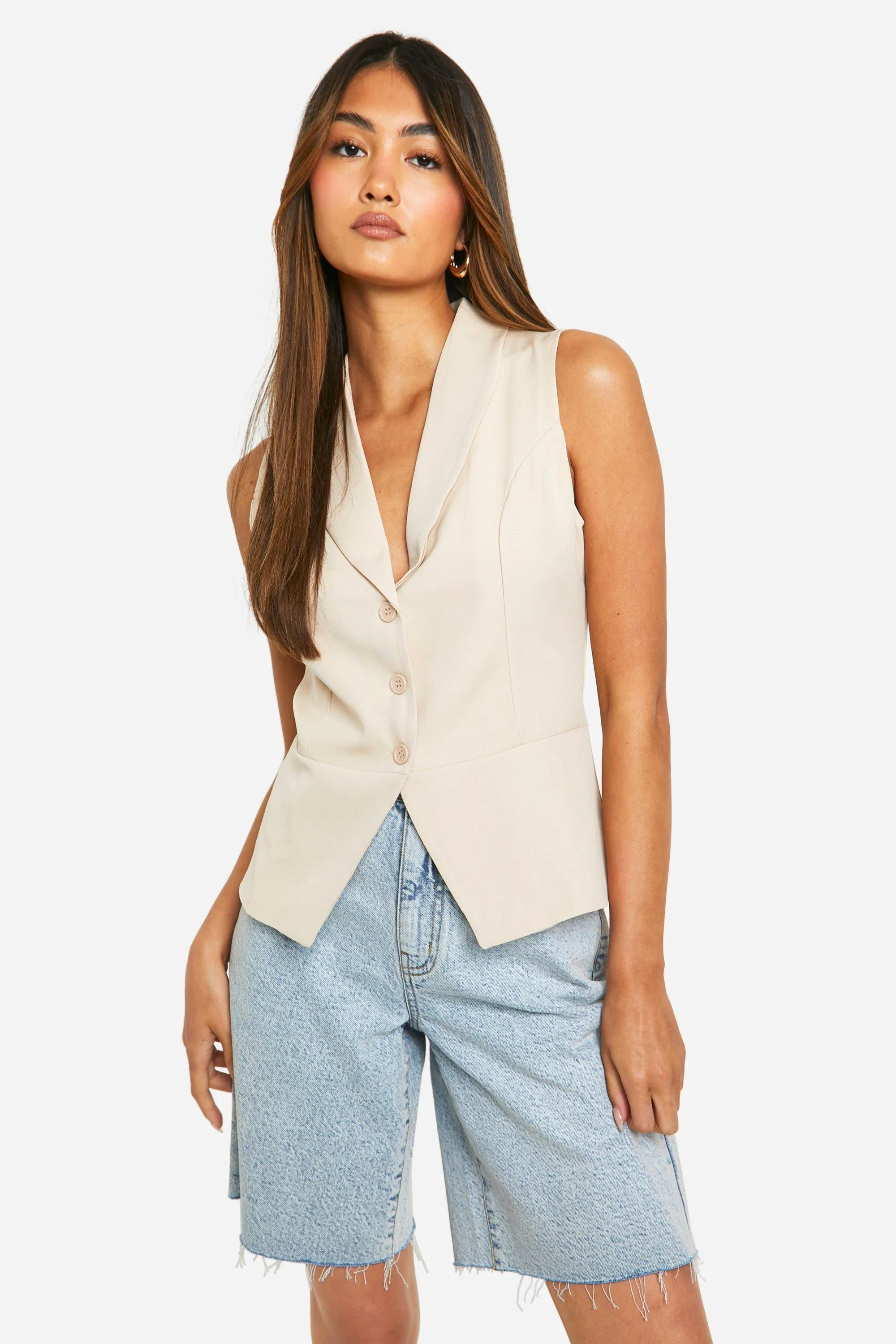 Jackets & Coats | Split Hem Longline Waistcoat | boohoo