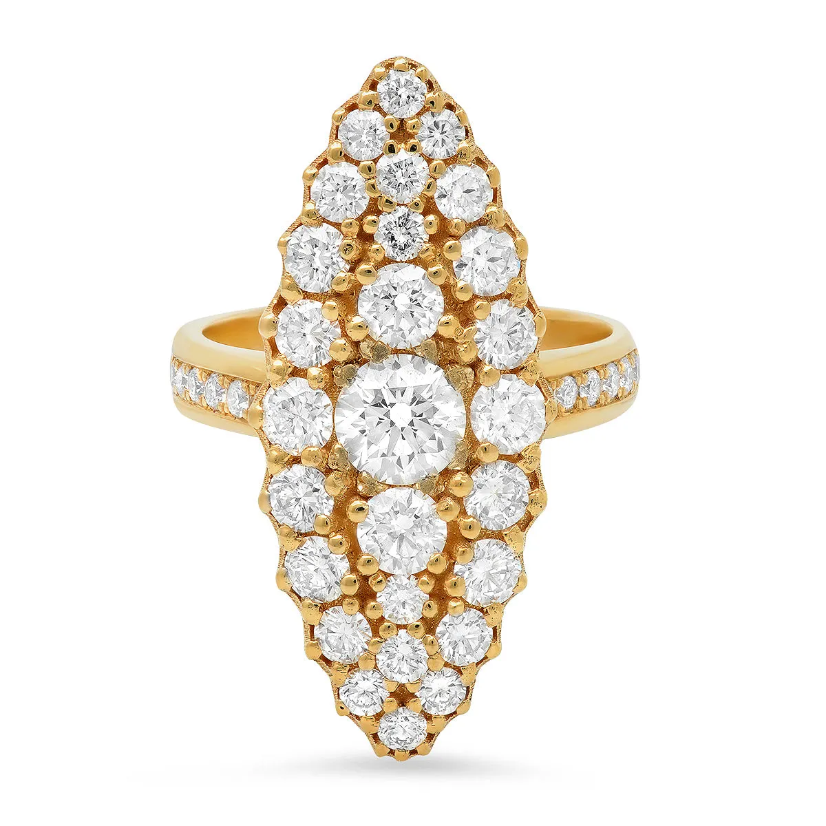 Jeanne D'arc Marquise Cluster Ring