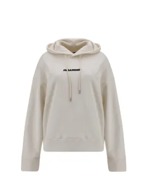 Jil Sander Logo Print Drawstring Hoodie