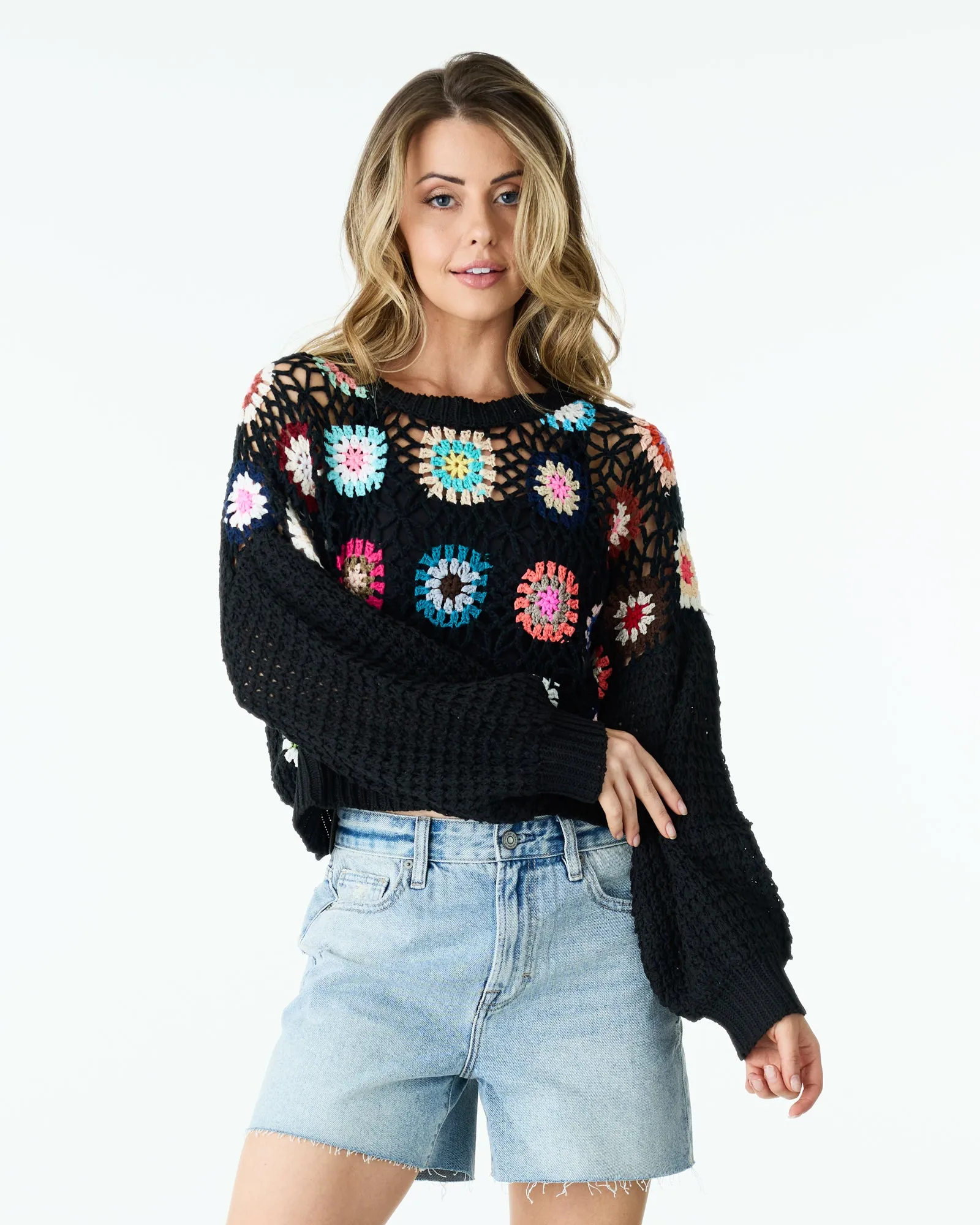 Kate Crochet Crop Sweater