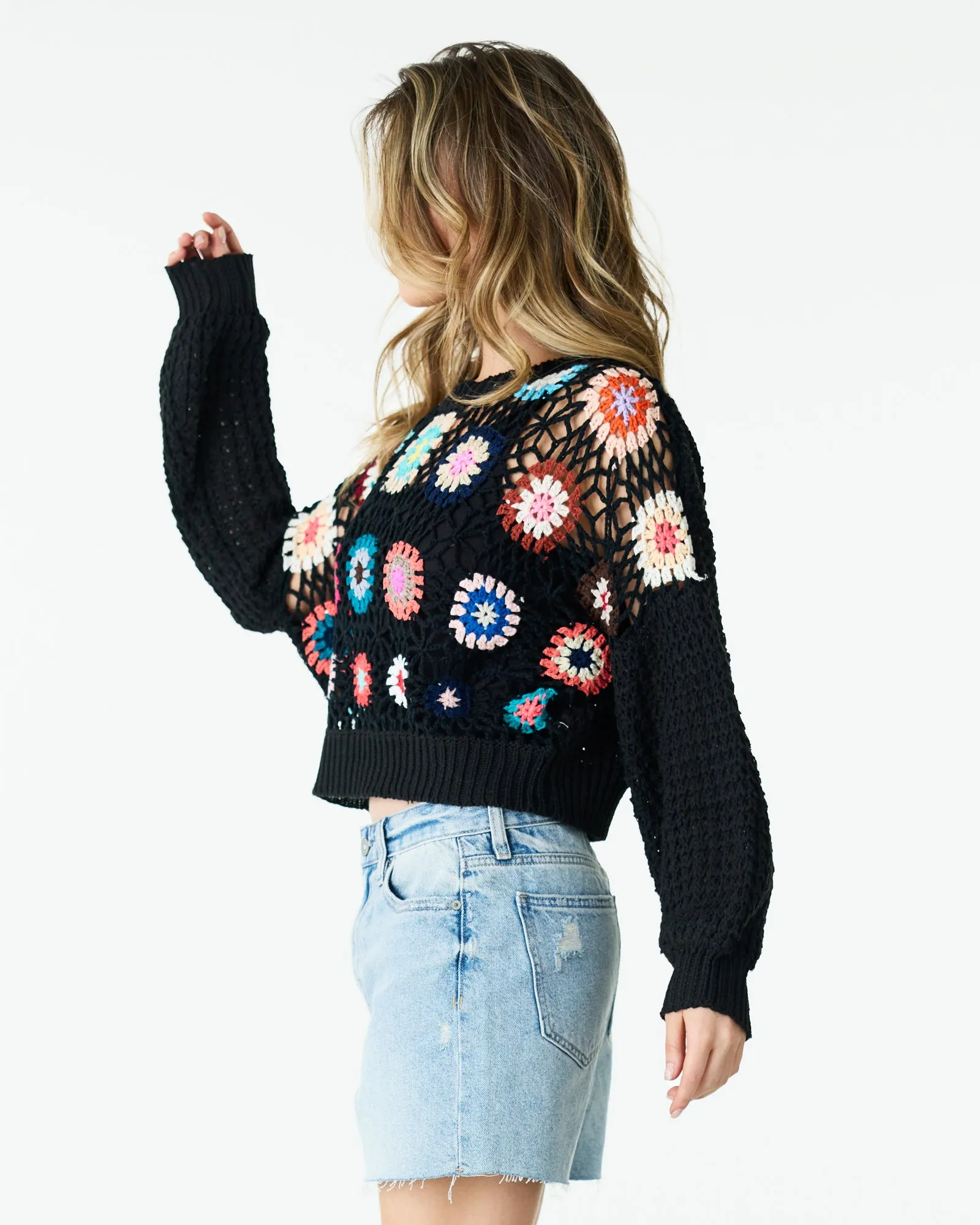 Kate Crochet Crop Sweater