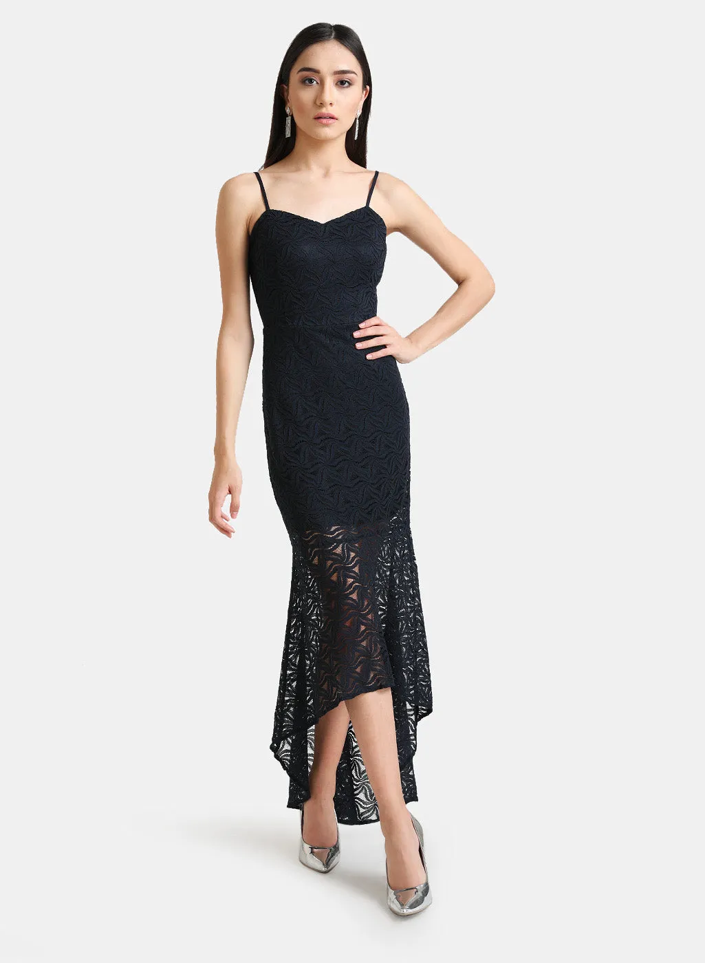 Lace High Low Maxi Dress