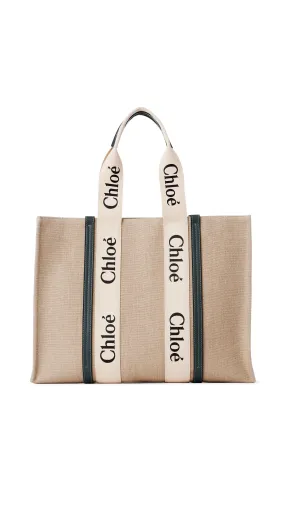 Large Woody Tote Bag - White/Blue