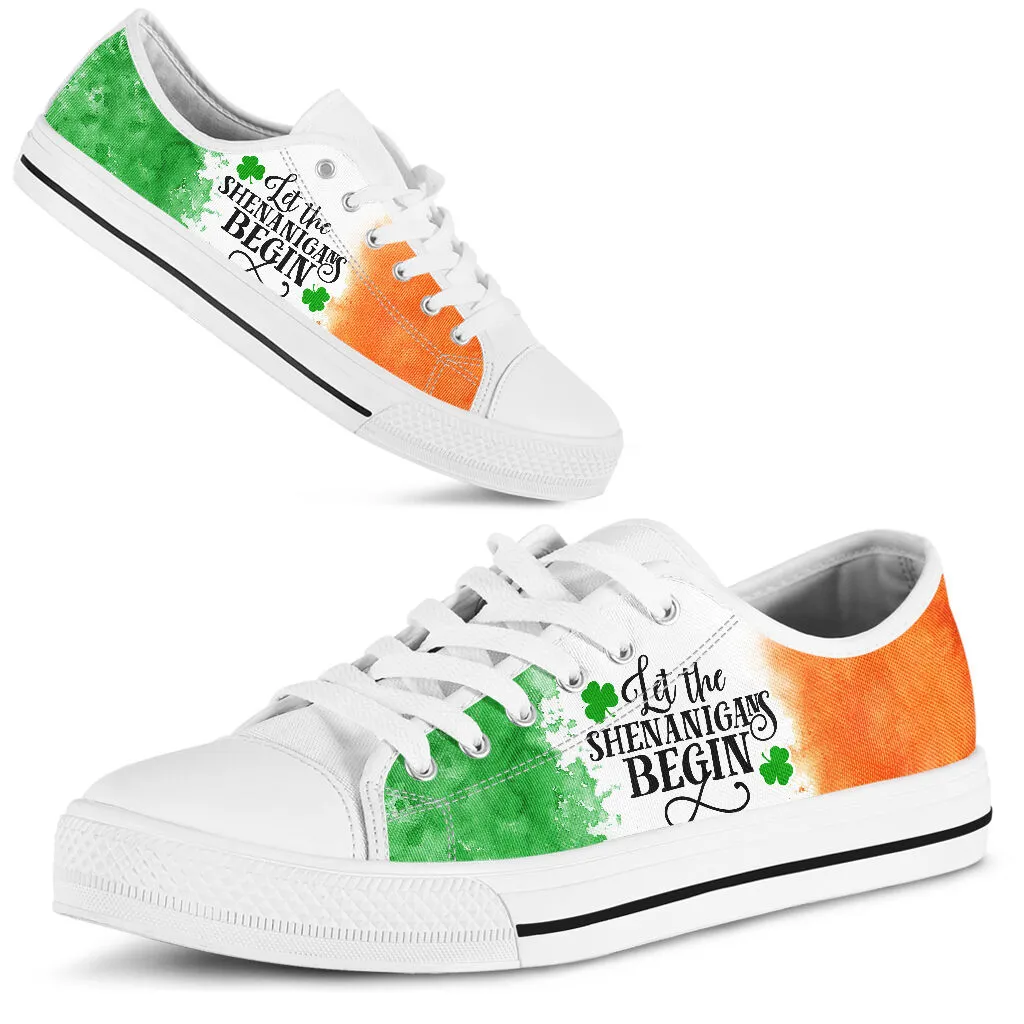 Let The Shenanigans Begin Irish St Patrick’s Day Converse Sneakers Low Top Shoes