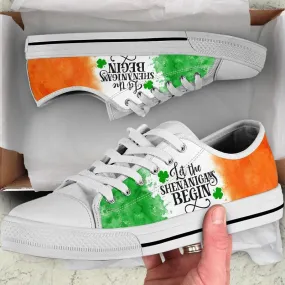 Let The Shenanigans Begin Irish St Patrick’s Day Converse Sneakers Low Top Shoes