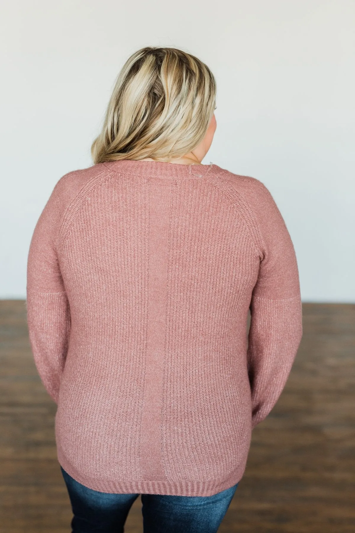 Live A Little Knit Sweater- Mauve