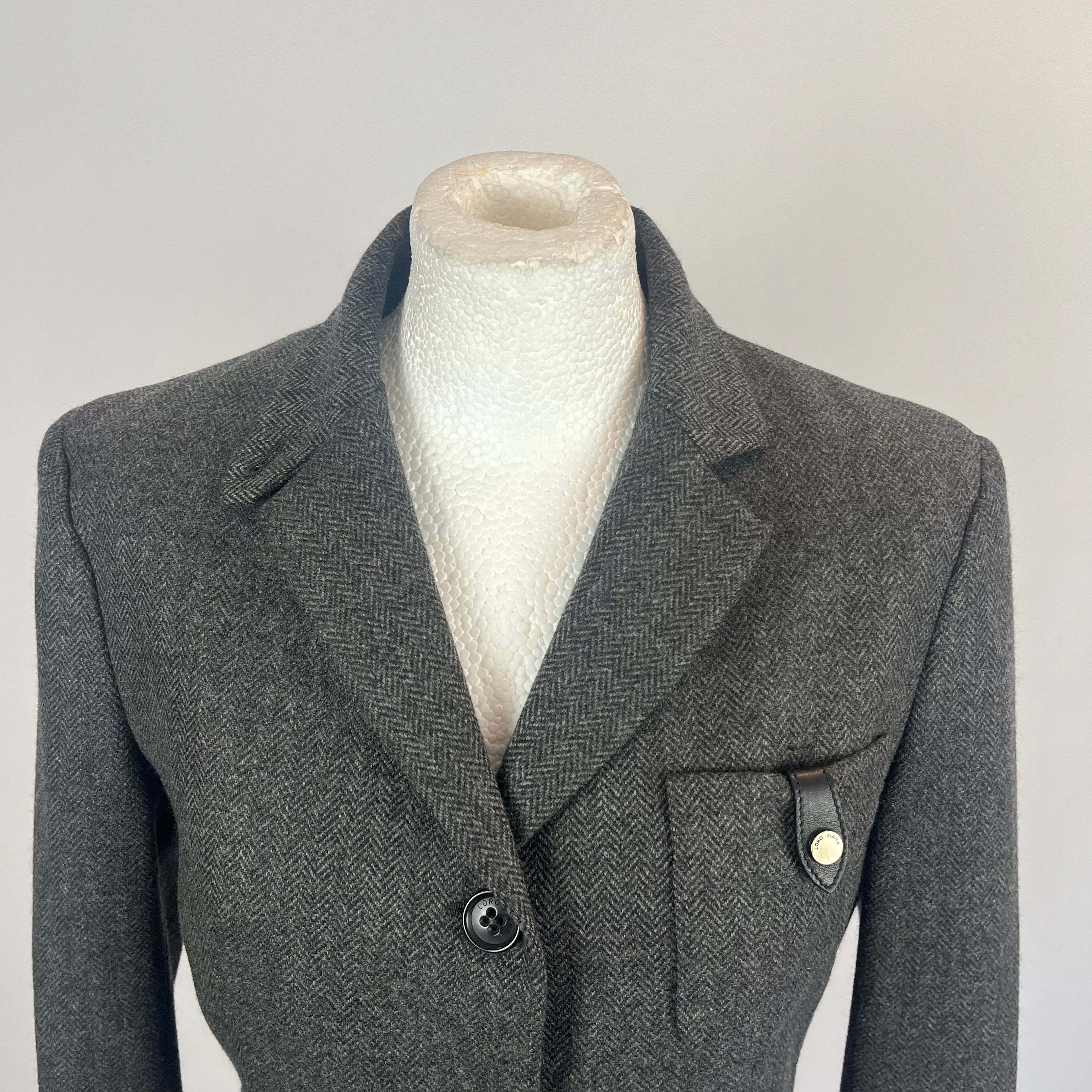 Loro Piana Charcoal Herringbone Cashmere Jacket S