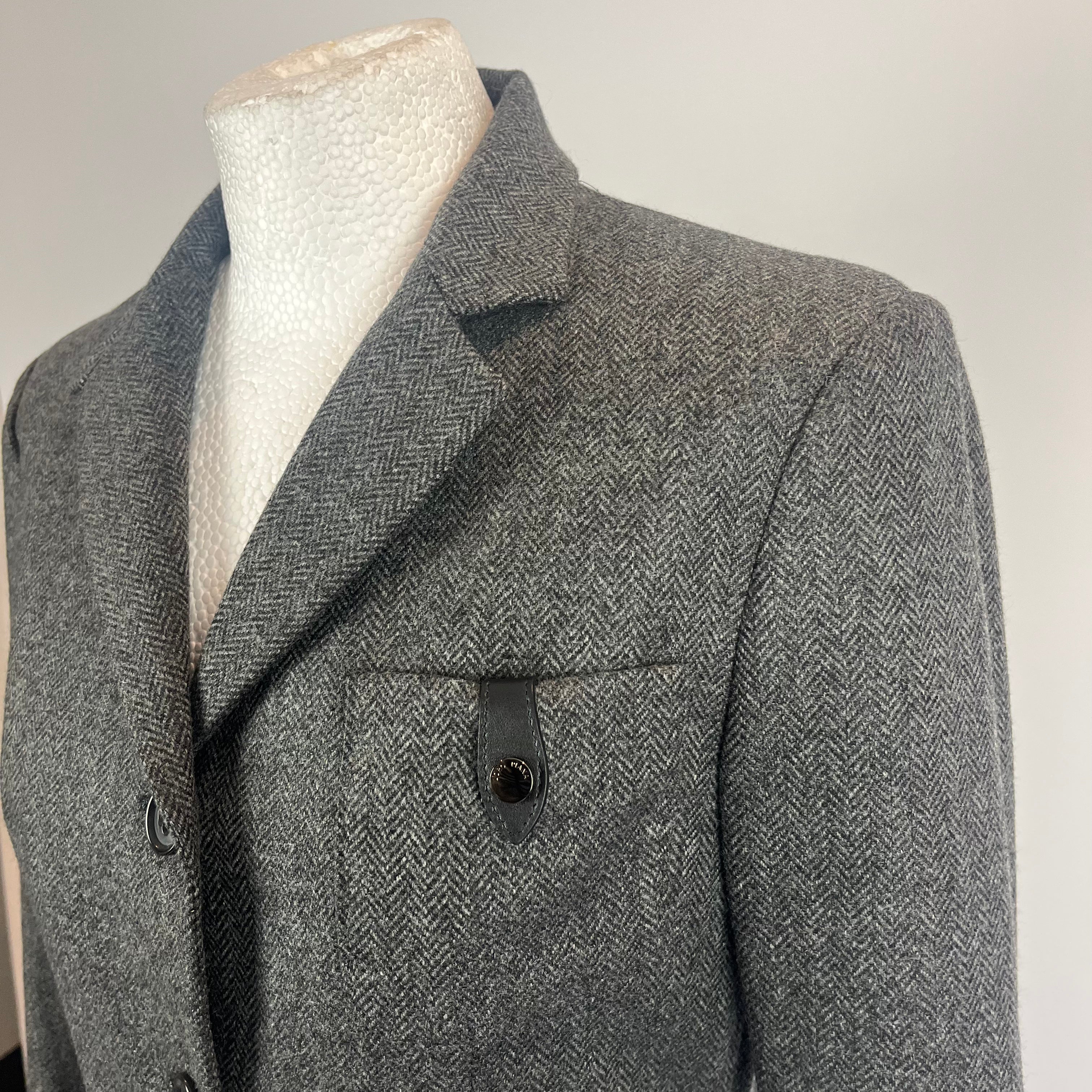 Loro Piana Charcoal Herringbone Cashmere Jacket S