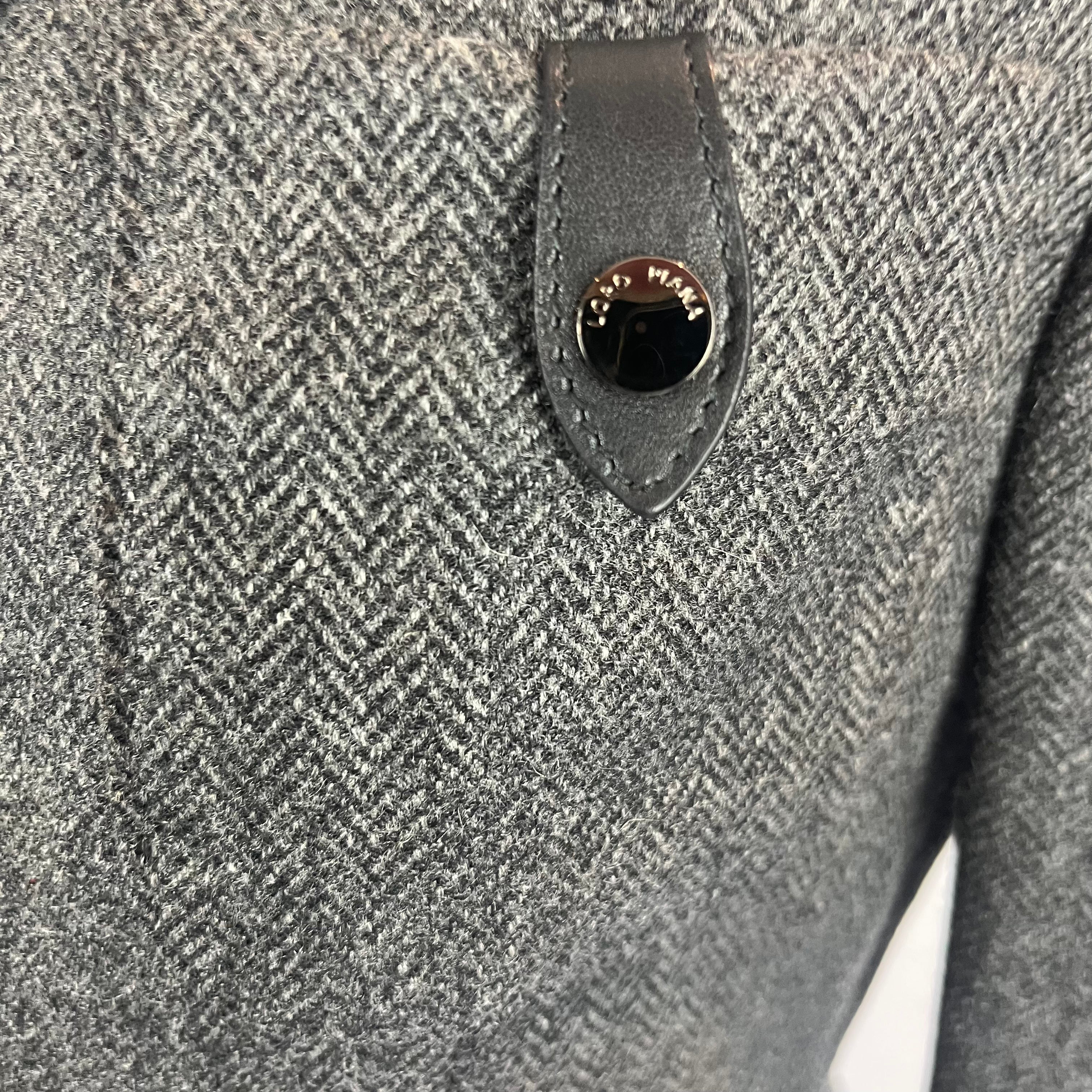 Loro Piana Charcoal Herringbone Cashmere Jacket S