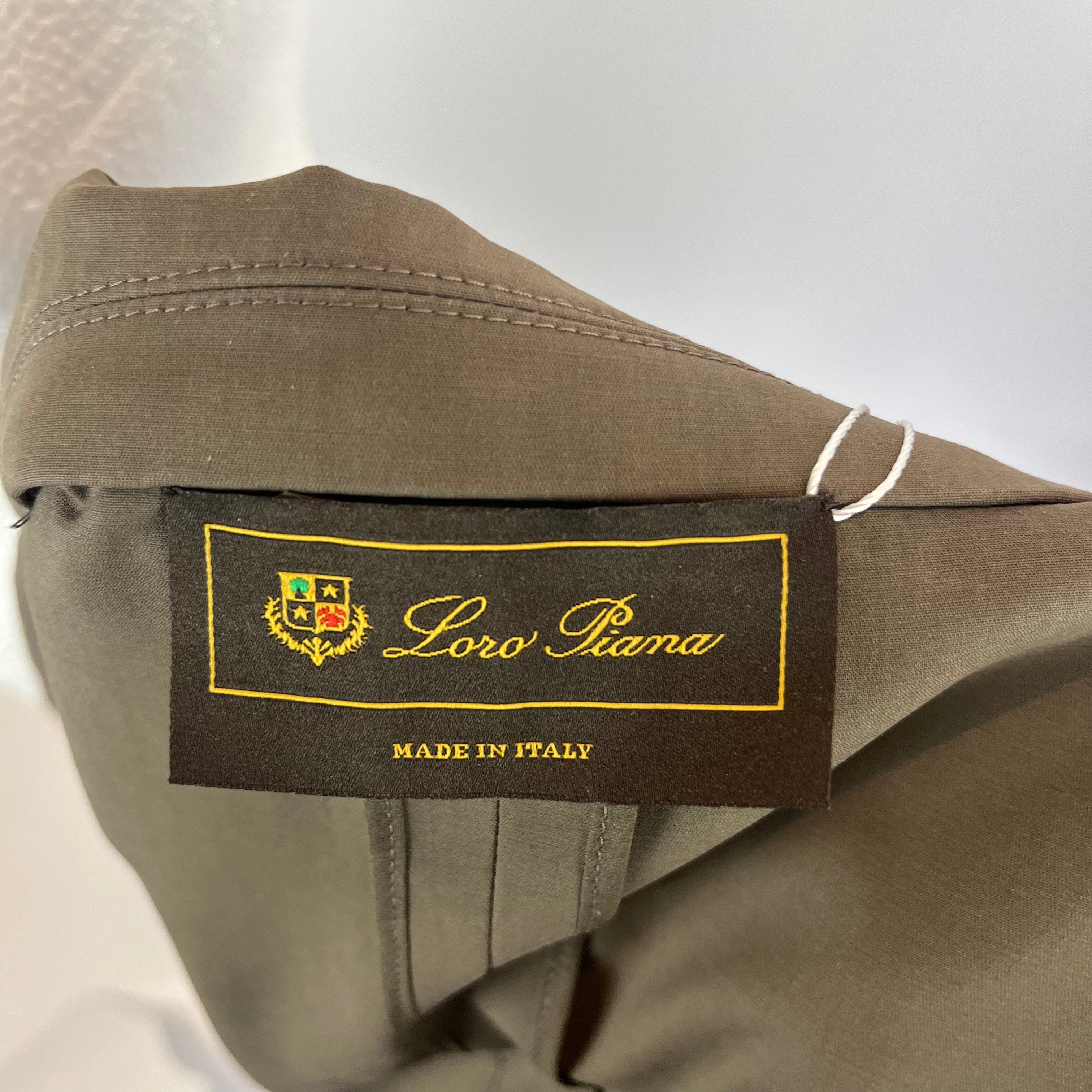 Loro Piana Olive Stretch Cotton Jacket M