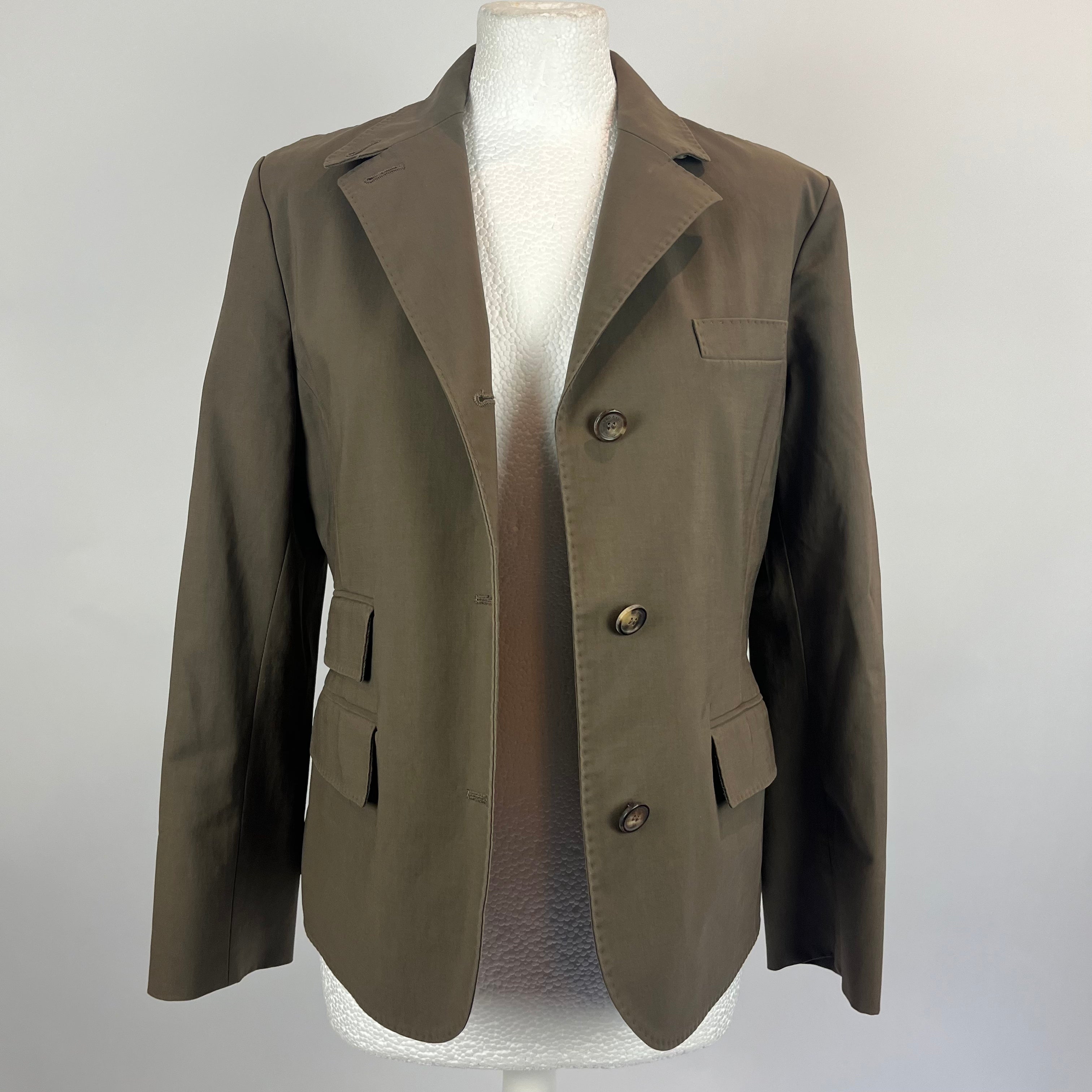 Loro Piana Olive Stretch Cotton Jacket M